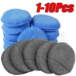 10Pcs Car Detailing Applicator Pads Car Care Waxing Polish Sponges Soft Microfiber Round Pocket Foam Sponges Car Cleaning Tools