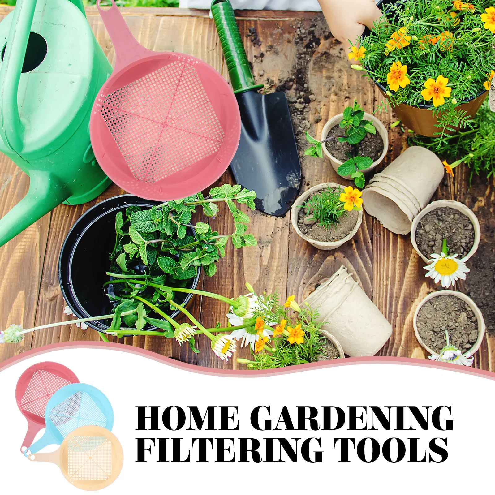 3 قطعة غربال التربة شبكة بلاستيكية حديقة أداة لتصفية الحجارة السماد غربلة خفيفة الوزن دائم البستنة الملحقات #2