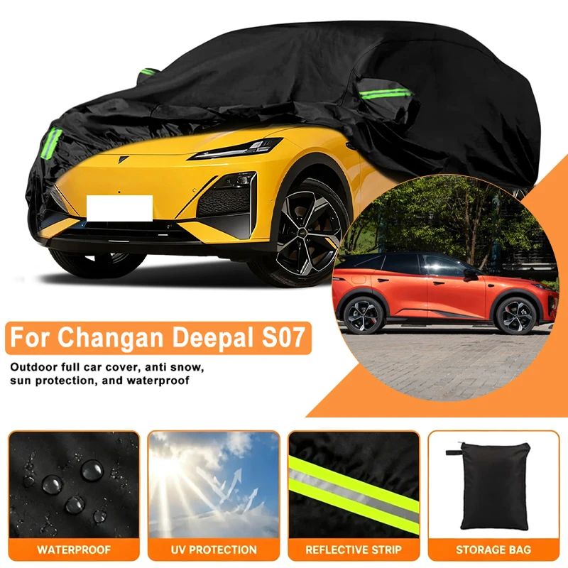 Waterproof Car Cover For Changan Deepal S07 2023-2026 Outdoor Full Car Cover Wind Sun UV Dust Rain Snow All Weather Protection