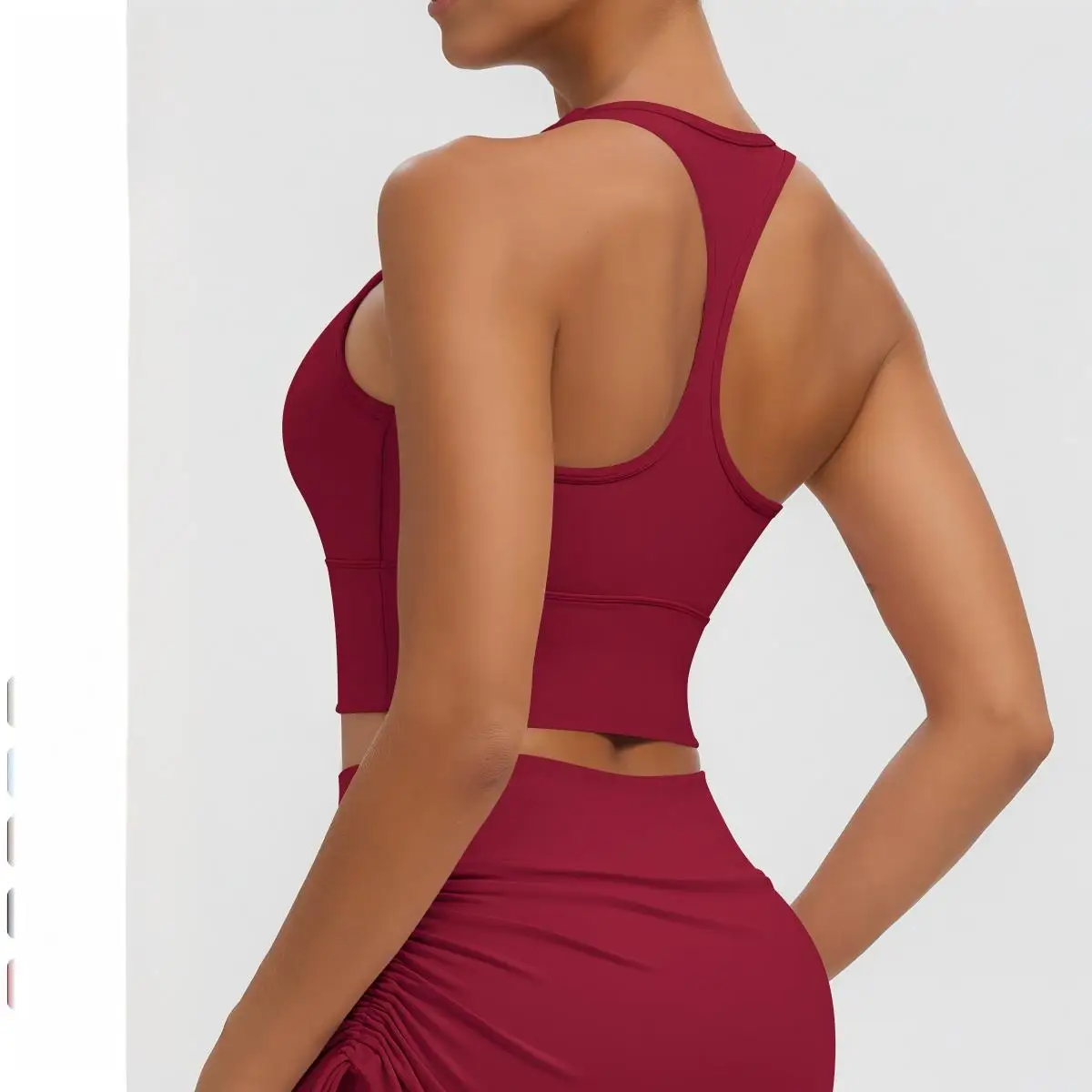 Women Padded Racerback Sports Bra Solid Color Quick Dry Yoga Tank Top Fitness Casual Vest