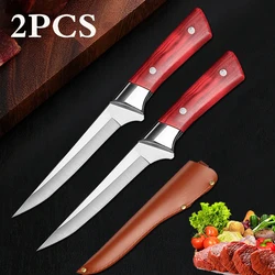 Stainless Steel Boning Knife Kitchen Fillet Fish Knife Meat Cleaver Cutting Bone Meat Fruit Vegetables Chef Knife with Cover