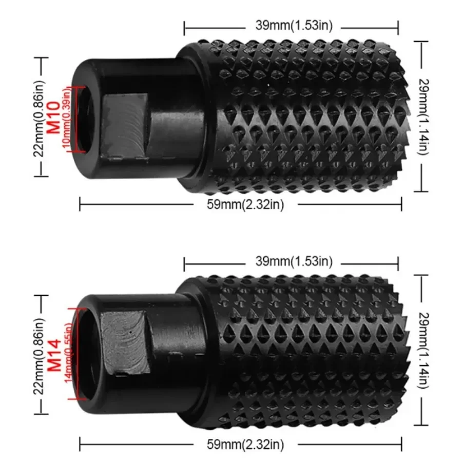 M10/M14 Rotary Grinding Gouge Spherical Spindles Shaped Wood Gouge Power Carving Accessories for Angle Grinder