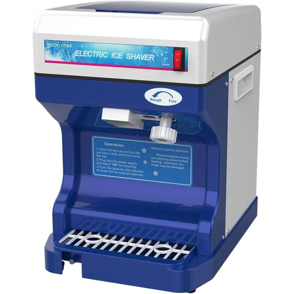 

Электрическая настольная дробилка для льда, бритва для изготовления снежных конусов, 265 фунтов/часов для домашнего и коммерческого использования, регулируемый ледяной поделки