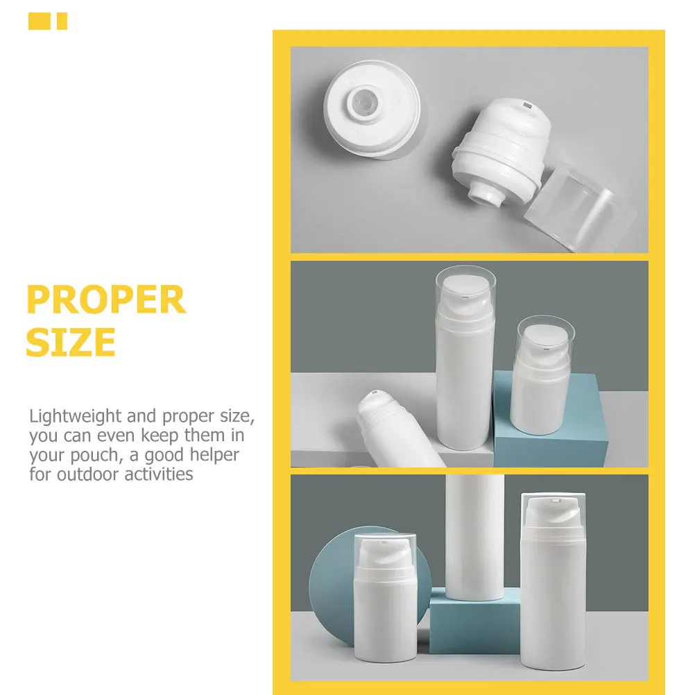Bouteilles de Lotion à pompe à pression, conteneurs de Lotion sous vide portables, sous-bouteilles de voyage réutilisables, anti-fuite, polyvalentes, 2 pièces
