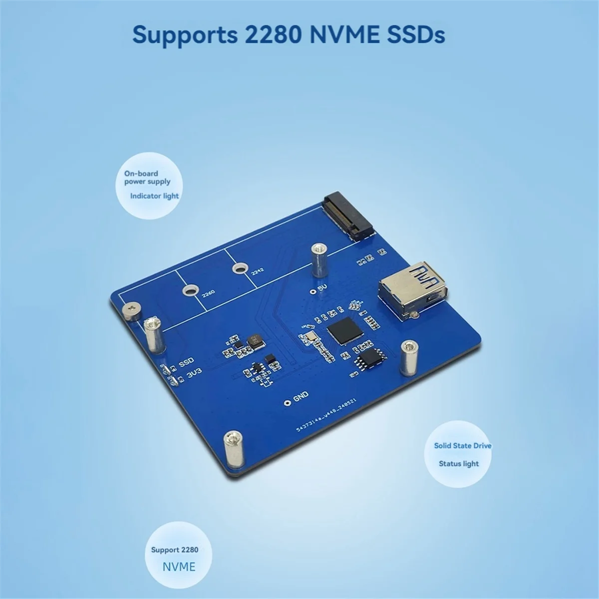 Módulo de placa de expansão para 4B M.2 PCIE SSD Módulo de placa de expansão portátil-AB01