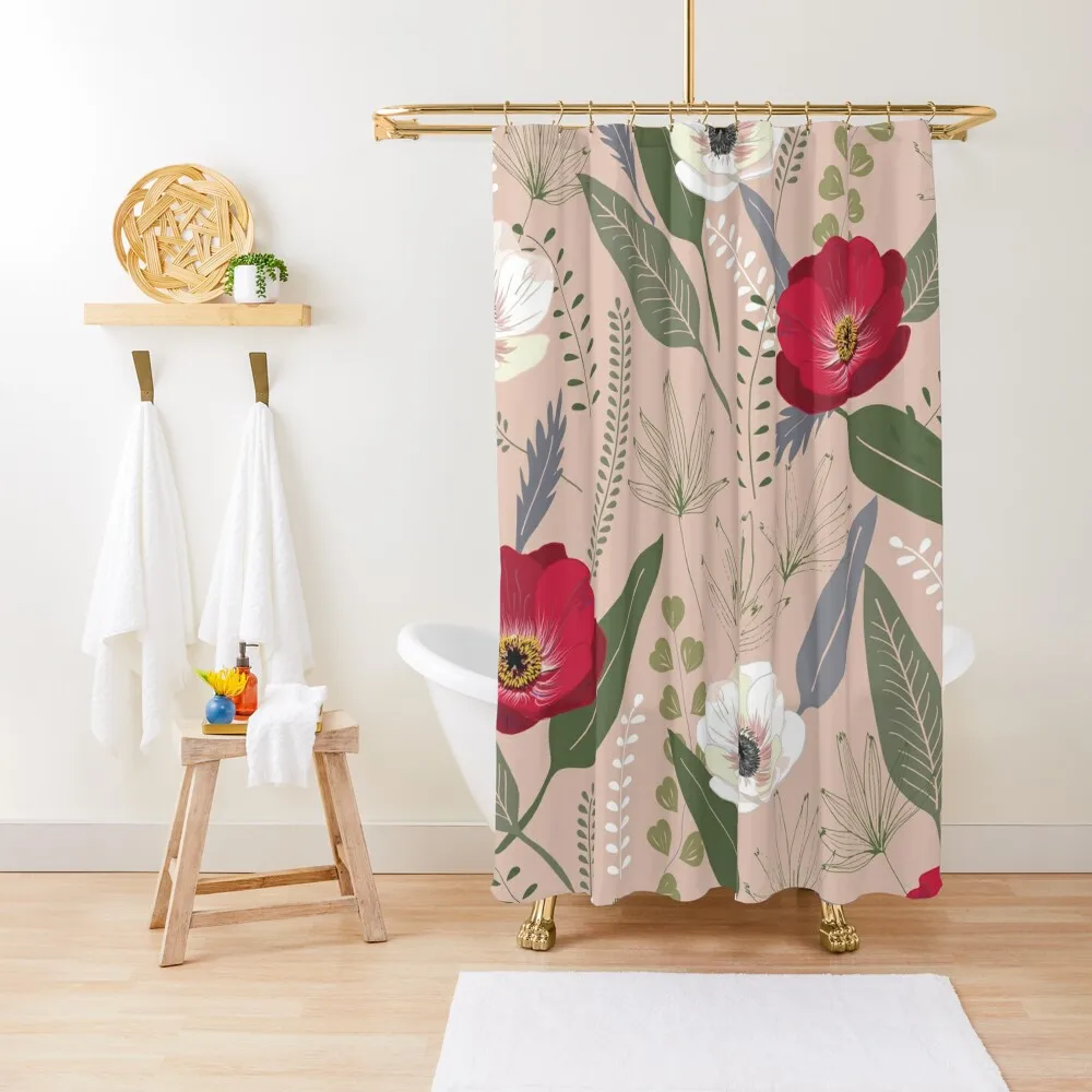 

Anemones & Palms Shower Curtain Bathroom Decor Anime Shower Luxury Bathroom Shower Set Curtain