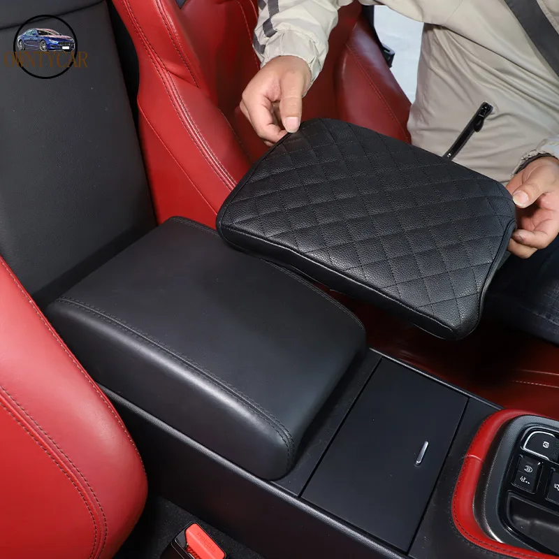 For Jaguar F-TYPE 2013-2022 leather/cloth Black Car center armrest box protective cover Car Interior Accessories