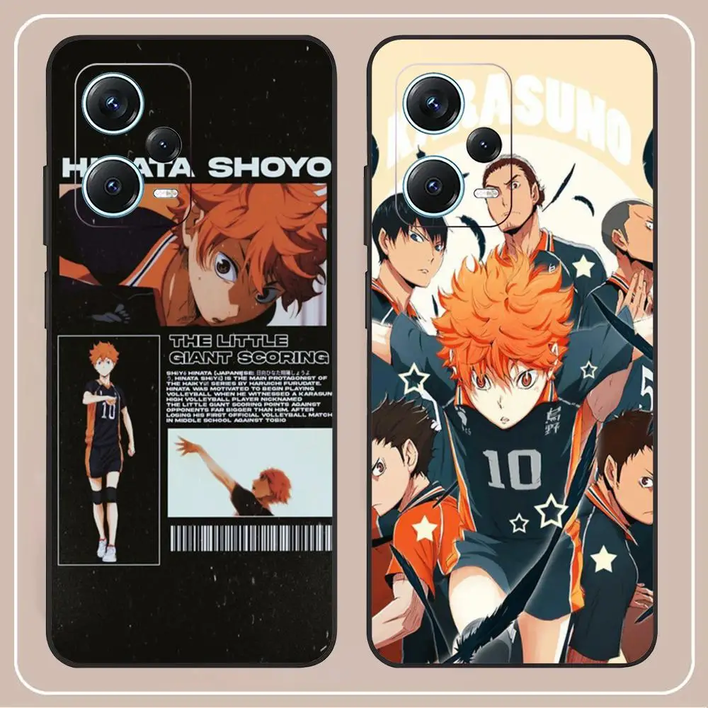 H_haikyu!! Phone Case For Redmi Note 13 Pro Plus 12 11 A3X A1 A2 13C 12C Black Cover