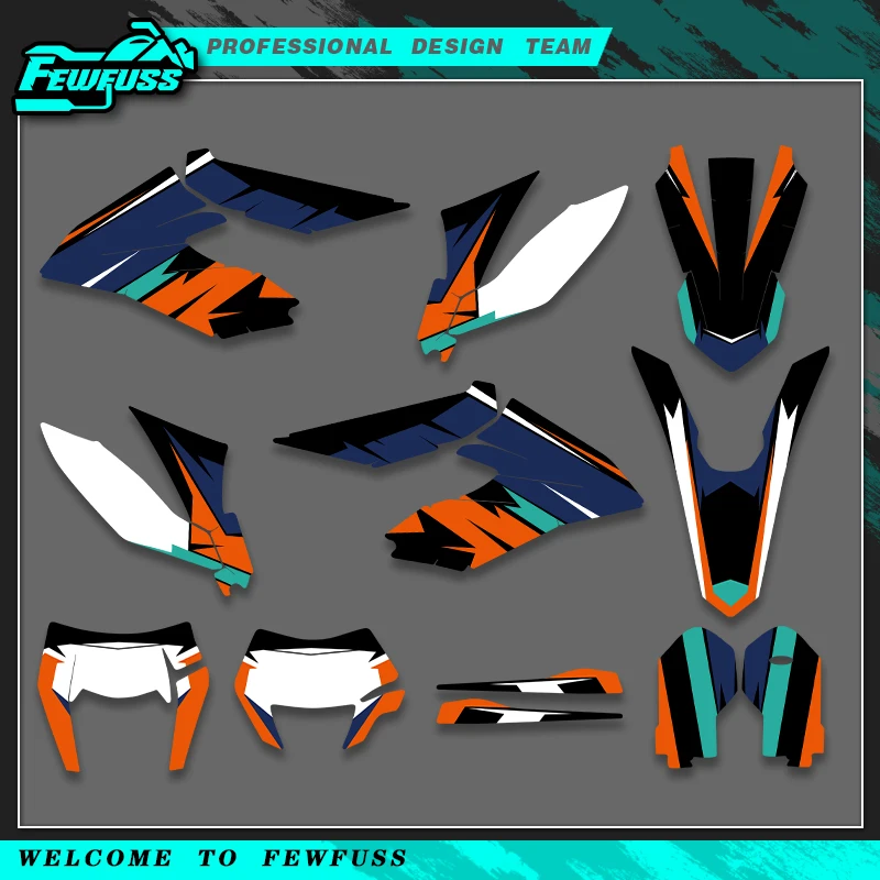 Fewfuss For KTM Freeride 12‑17,18‑20 Dirt Bike Custom Graphics Kit, Decals Stickers With Personalized Name And Number