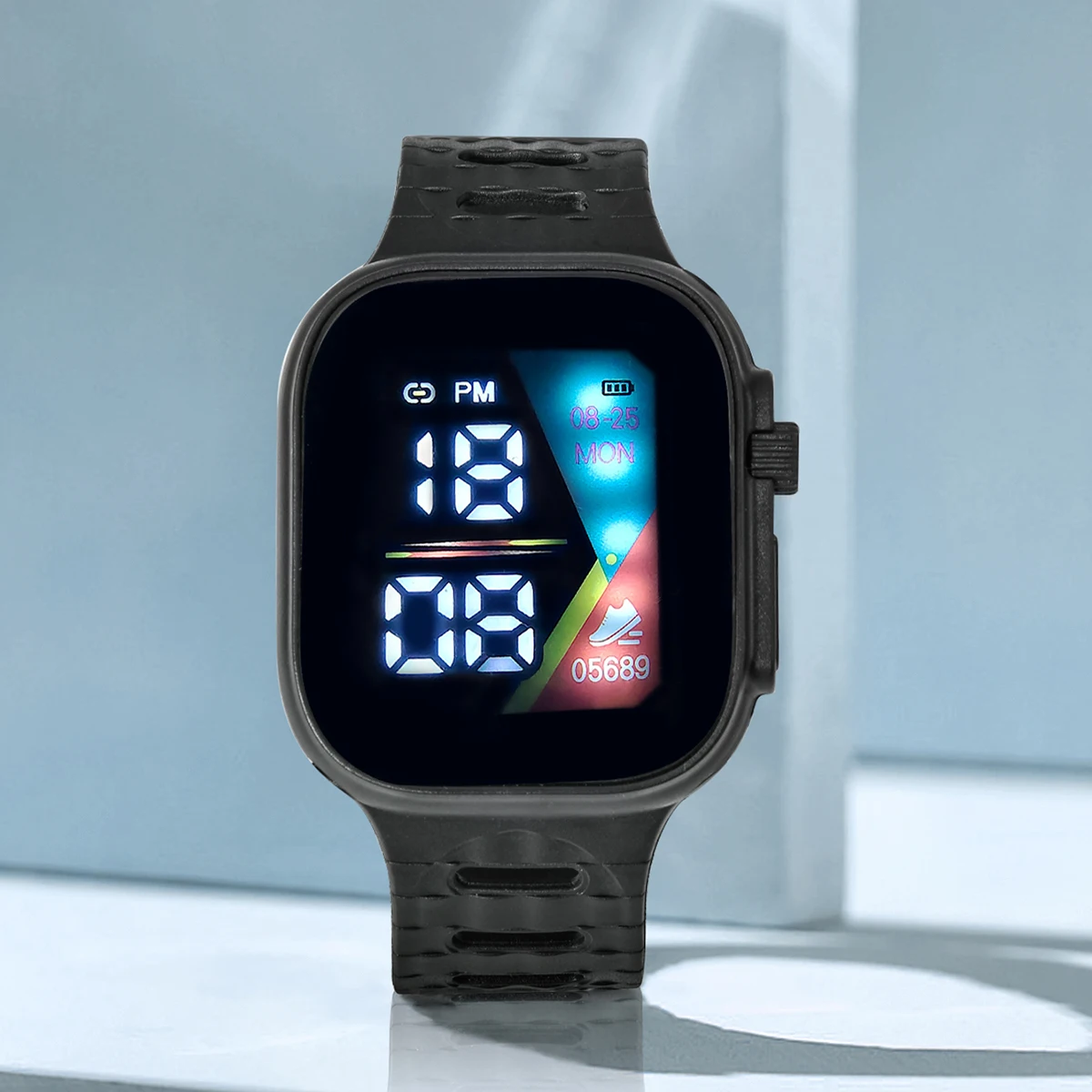 Children's Watch Minimalist Touch Screen LED Electronic Watch Leisure Square Student Electronic Watch