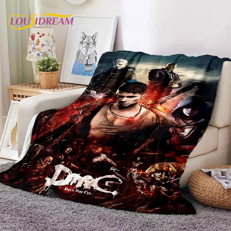 

3D D-Devil May Cry DMC Game cartoon Soft Blankets,Keep Warm Throw Blanket Comfortable Blanket for Picnic Beds Sofa Home Bedroom