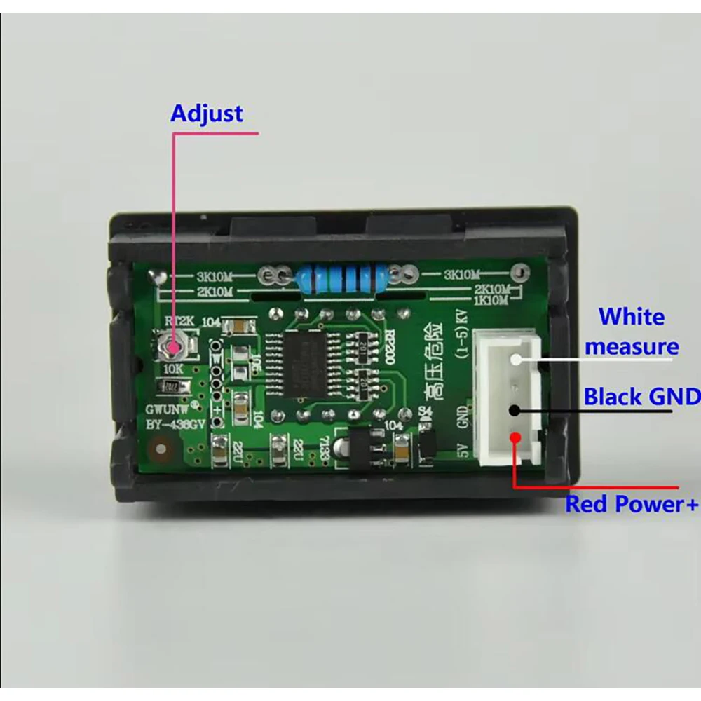 4bit High Voltage Voltmeter DC 1000V 2000V 3000V LED Digital VOLT Meter High Precision Display FOR 5V 12V Battery Monitor TEST