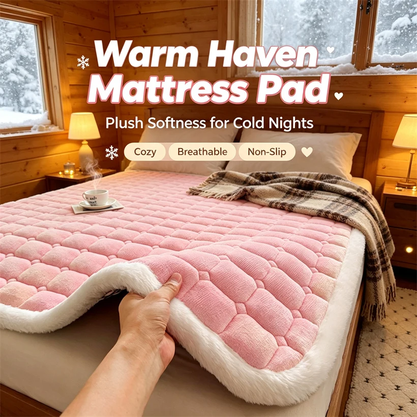 Mattress Pad Topper - Luxury Fluffy Fleece Mattress Pad Thickened