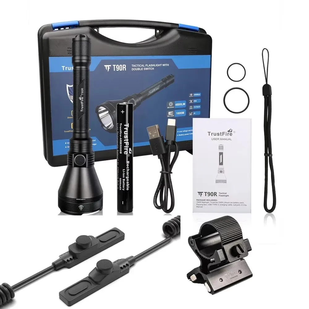 العسكرية التكتيكية مصباح يدوي قوي 4800 لومينز عالية الطاقة مصباح شعلة قابل لإعادة الشحن 1600 متر للصيد الدفاع عن النفس Nitecore ﻿