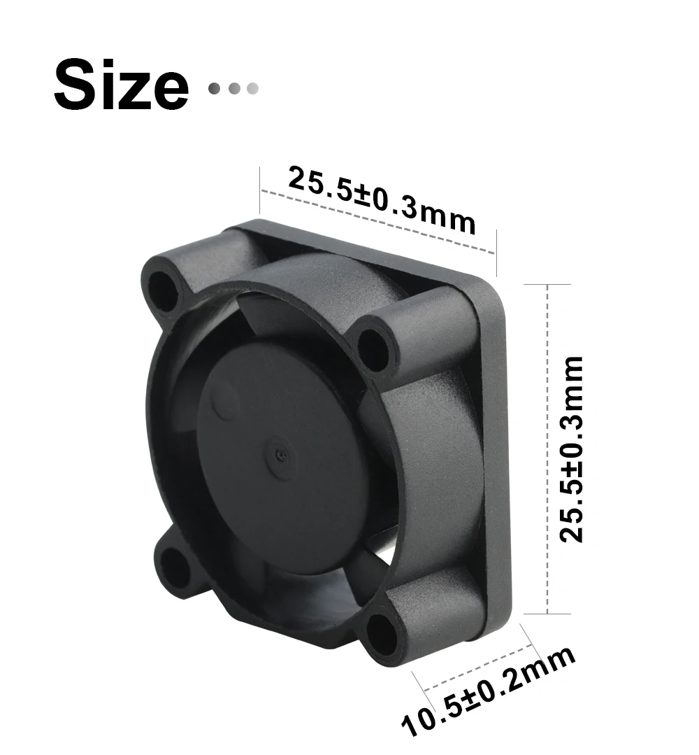 Trianglelab ® Neuer Geräuschloser DC2510 Lüfter 2,5CM 25*25*10MM Projektionslampe Laser 5V24V Kühllüfter für Hotend Extruder 3D-Drucker – Detail 5