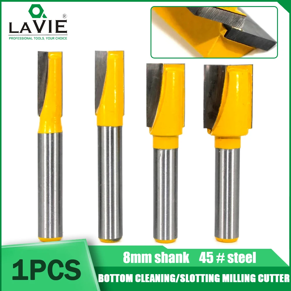 

LAVIE 1PC 8mm Shank Bottom Wood Cleaning Bit Straight Router Bit Clean Milling Cutter Woodworking Bits Power Machine Cnc Mill