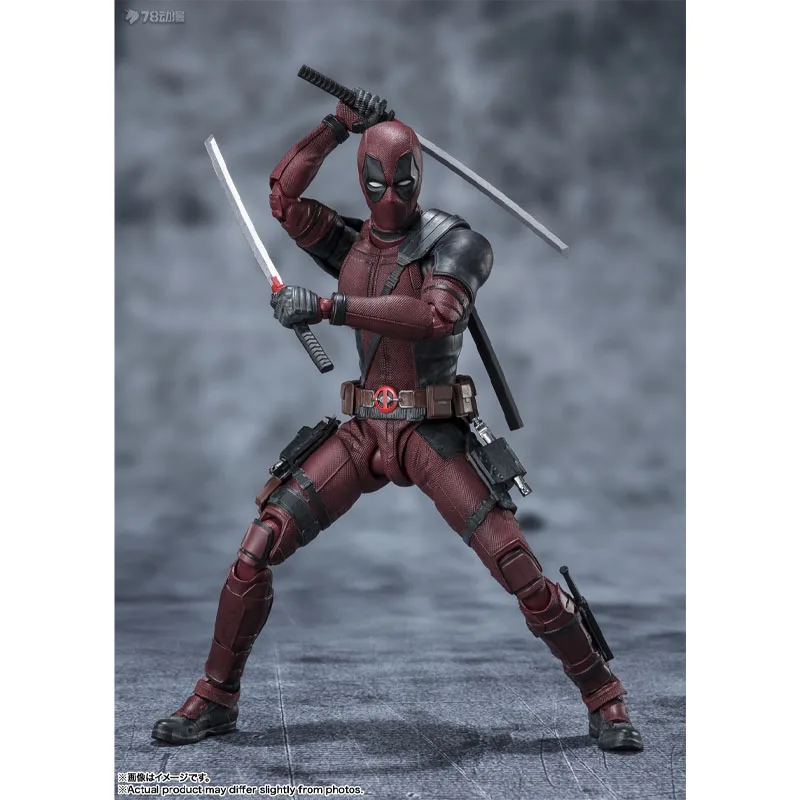 BANDAI Original S.H.Figuarts Deadpool (Deadpool 2) Anime Action Figures Toys for Boys Christmas Gift Collectible Model Ornaments