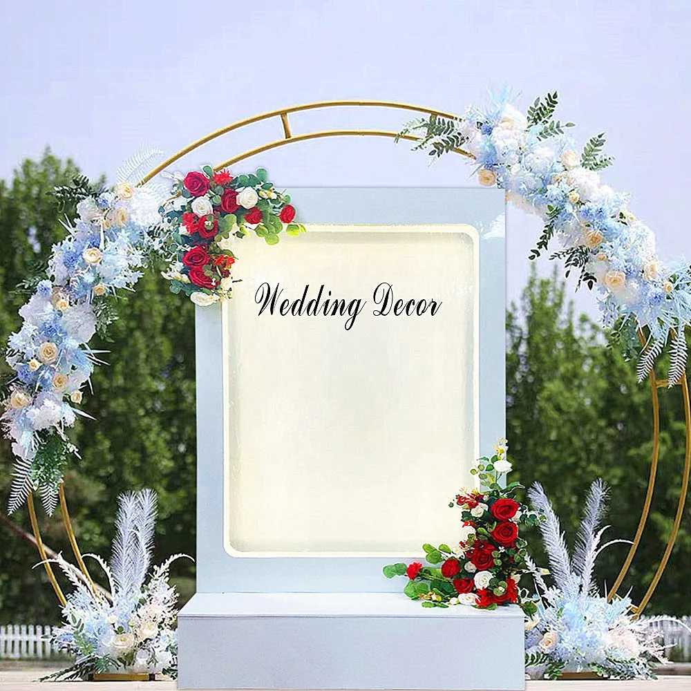 Customization.LED Light Indoor Wedding Floor Fountain Waterfall Stainless Steel Glass for Wedding Decoration Screen & Room Divid