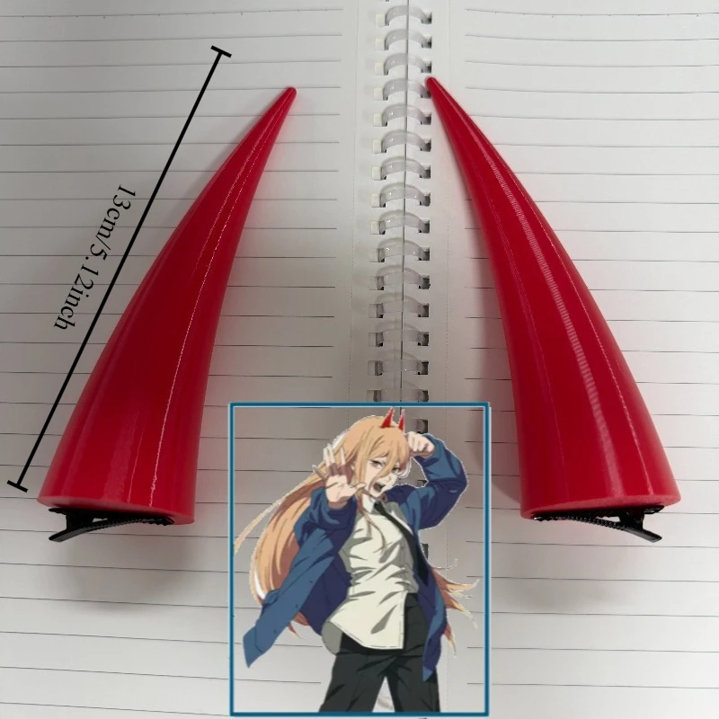 Red Devil Horns 13cm Power Chainsaw Man Cosplay Prop Headpiece Just Pay Shipping For Women Stage Show
