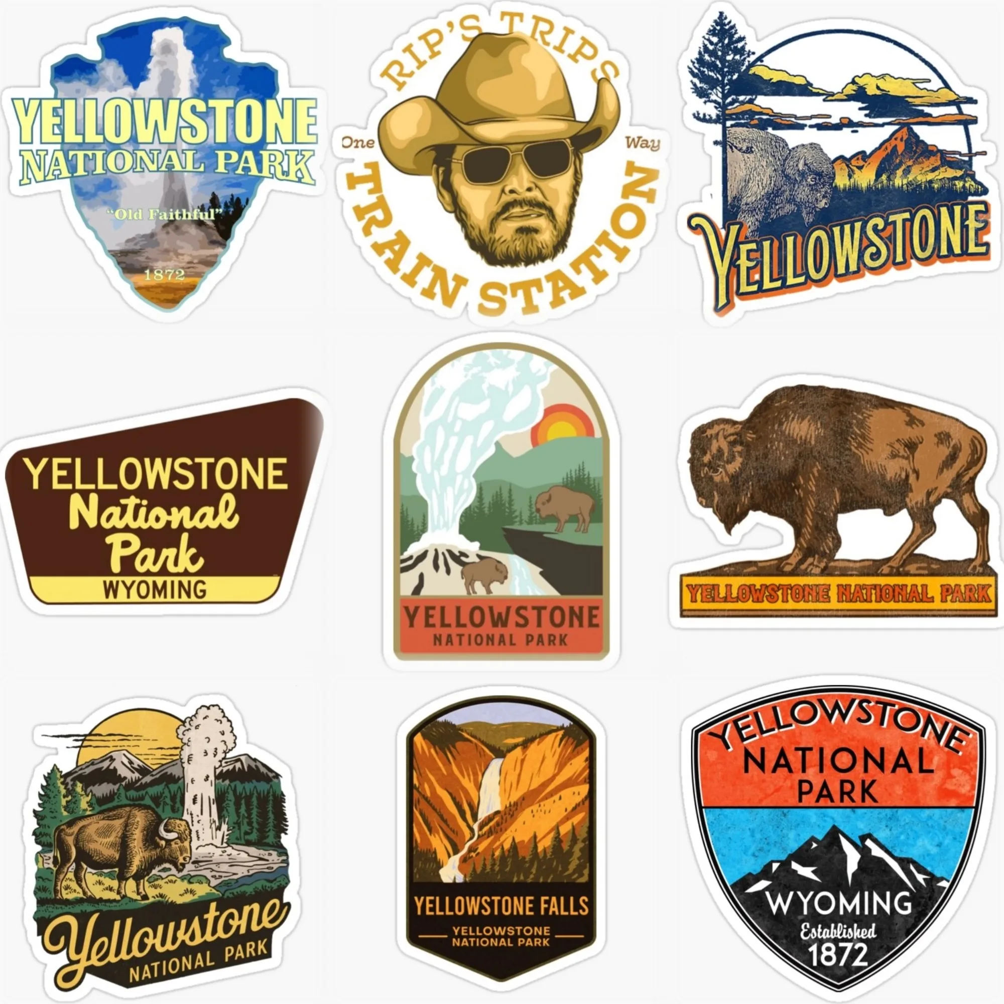

Yellowstone National Park Mountain Creative PVC Sticker Waterproof for Decorate Car Van Off-road Helmet Bumper Decal Accessories