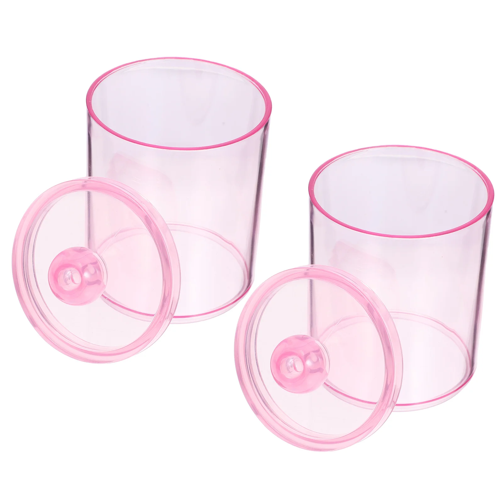 

2pcs Cotton Swab Storage Box Material Dispenser Holder For Cotton Pads Powder Clear Bathroom Organizer With