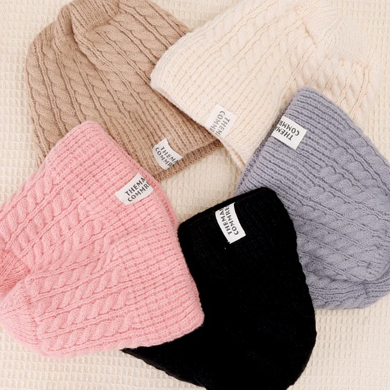 Thick Wool Bucket Hat Korean Fashion Autumn Winter Warm Knitted Panama Cap Fisherman Hats Girl Fisherman Cap Women Crochet Caps