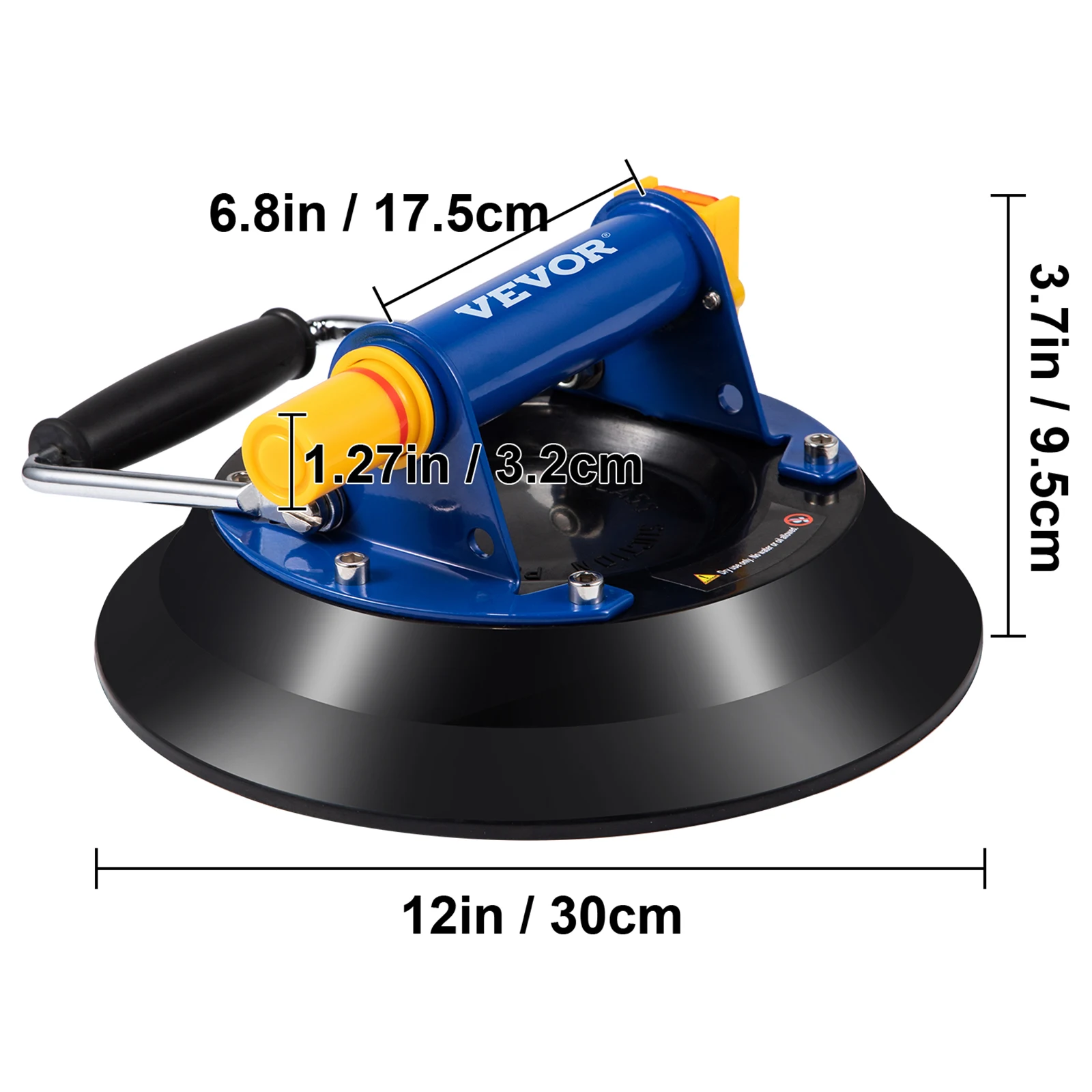 Imagem -06 - Vevor Ventosa a Vácuo para Elevação de Vidro 10 12 Polegadas Ventosa para Elevação de Vidro 330 385 275 Lbs Capacidade de Carga para Movimento