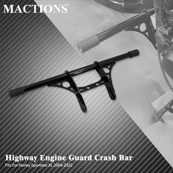 Motorcycle Front Highway Engine Guard Crash Bar Black Steel For Harley Sportster Iron 883 1200 XL Super Low 2004-2022