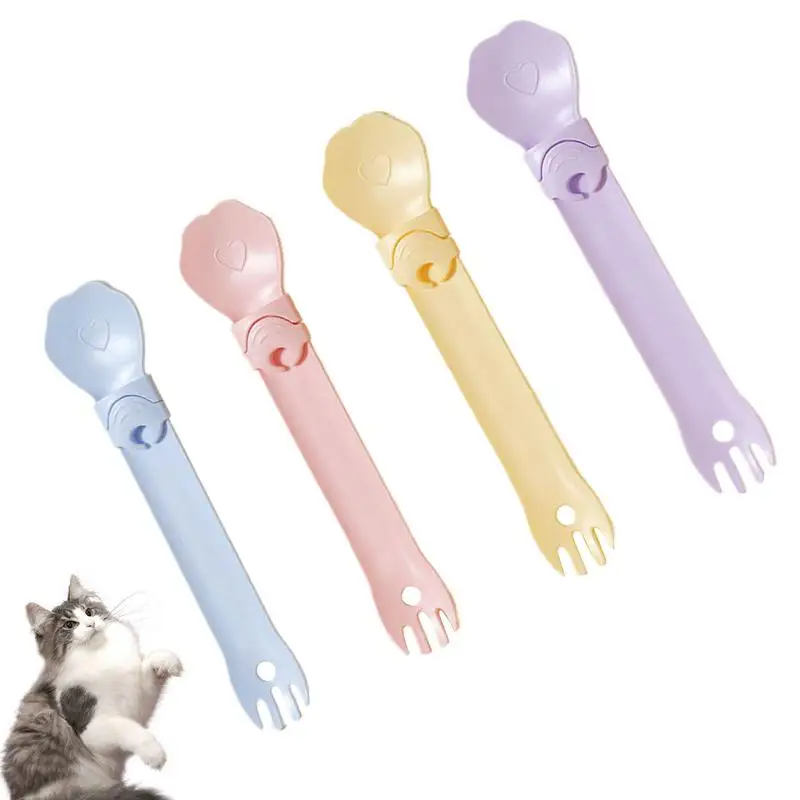 Pet Spoon 4X Cat Stick Feeder For Food Cat Feeding Spoon Squeezable Wet Treat Cat Feeder Cat Strip Squeeze Spoon For Liquid