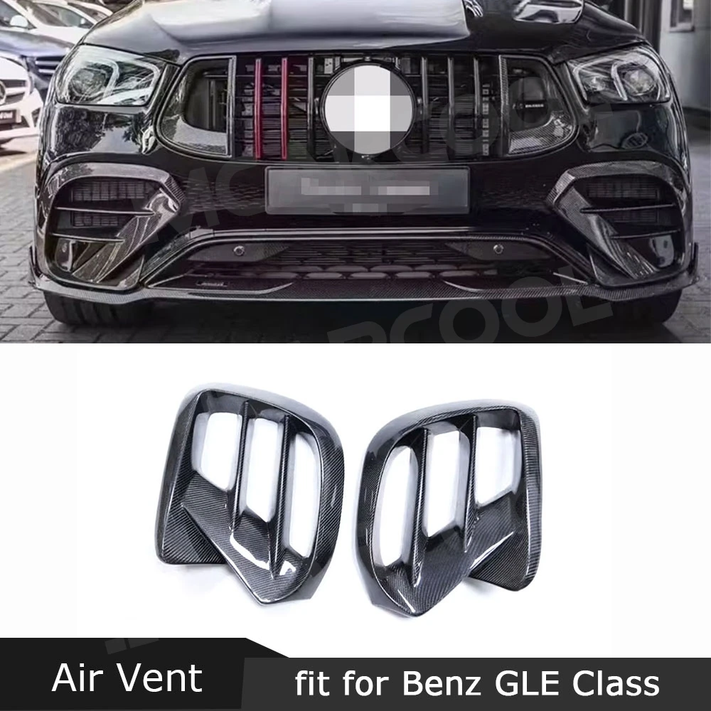 

Front Bumper Air Vent Outlet Cover Mesh Grill Carbon Fiber for Benz GLE Class C167 GLE350 GLE53 AMG Sport Coupe 2020-2023 FRP