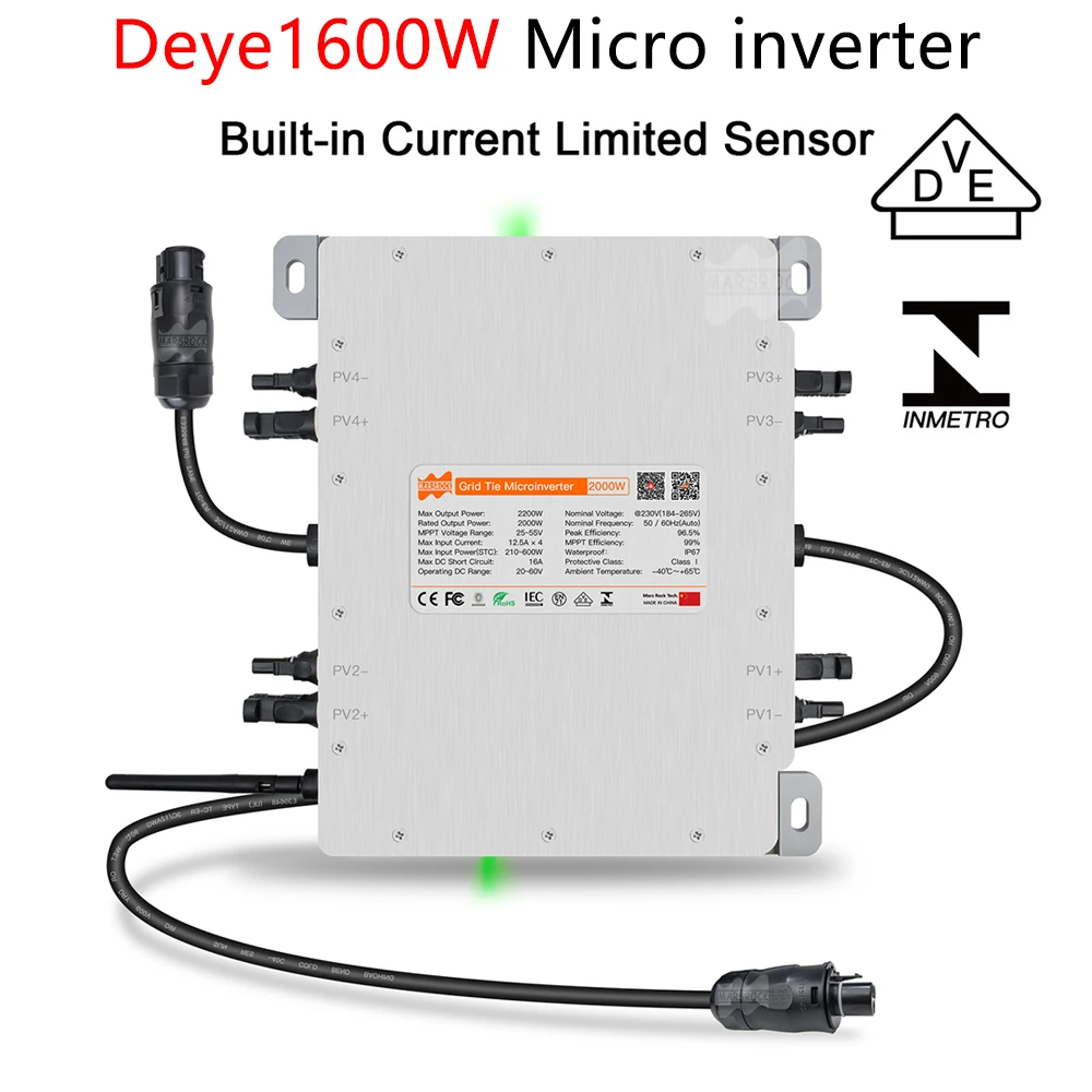 deye microinversor de gravata para grade solar 1600w 2260v dc para 220v ac 230v onda senoidal pura 4mppt para painel eletrodomestico 01