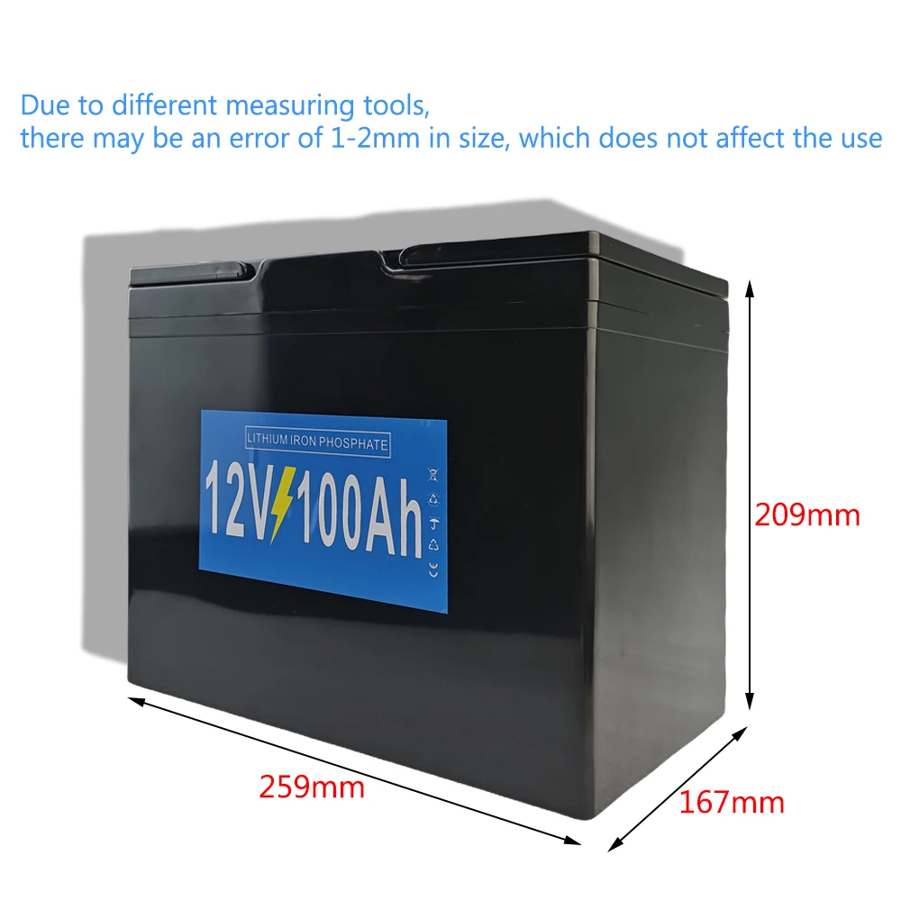 Brand New 12V 100Ah LiFePO4 Battery 12.8V Lithium Iron Phosphate Suitable for RV Campers Off-road Solar Battery Pack