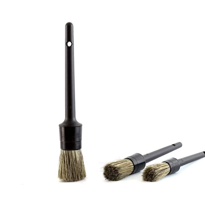 3PCS Car Detailing Brush Set with Boar Hair Bristles for Exterior & Interior Auto Cleaning Dashboard Vehicle Detailing Tools