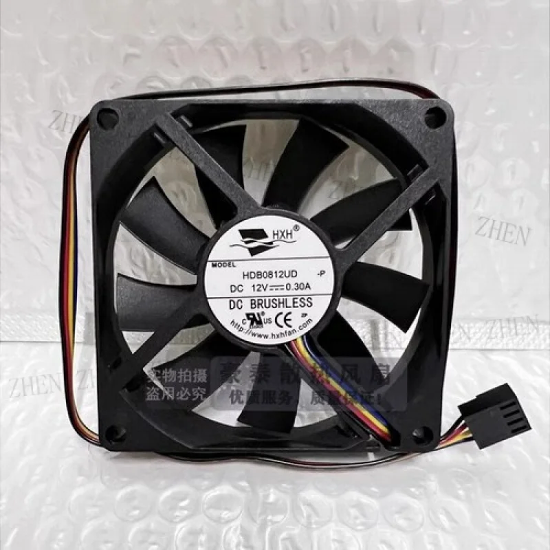 Y FOR  HXH HDB0812UD 8015 DC12V 0.30A 80*15MM 4-Wire PWM Dual Ball Cooling Case Fan