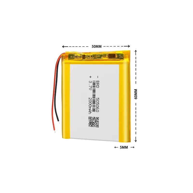 3.7V 2000mAh 505060 Lithium Polymer Li-Po li ion Rechargeable Battery For interphone Bluetooth speaker PDA POS GPS Explay M43HD