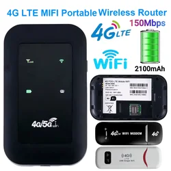 4G LTE Router 150Mbps WiFi Repeater Signal Amplifier Network Expander Mobile Hotspot Pocket Wireless Mifi Modem SIM Card Slot