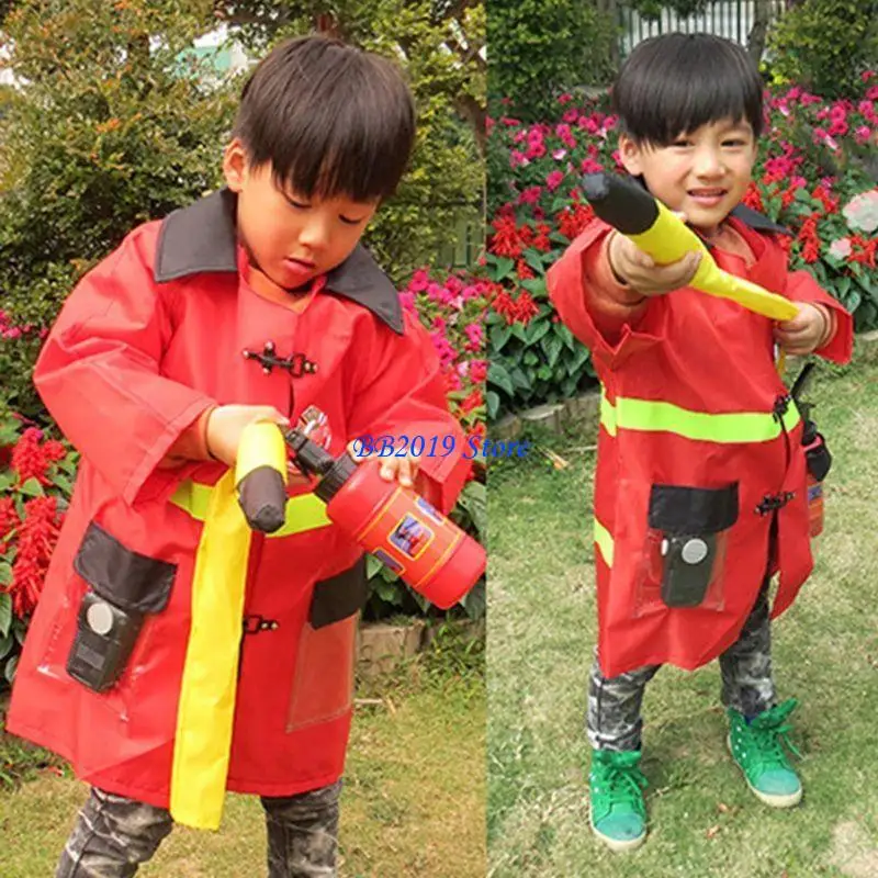 Q0KB Kids Cosplay Costume Career Career Pompone Policemen Finge of Play Halloween Out