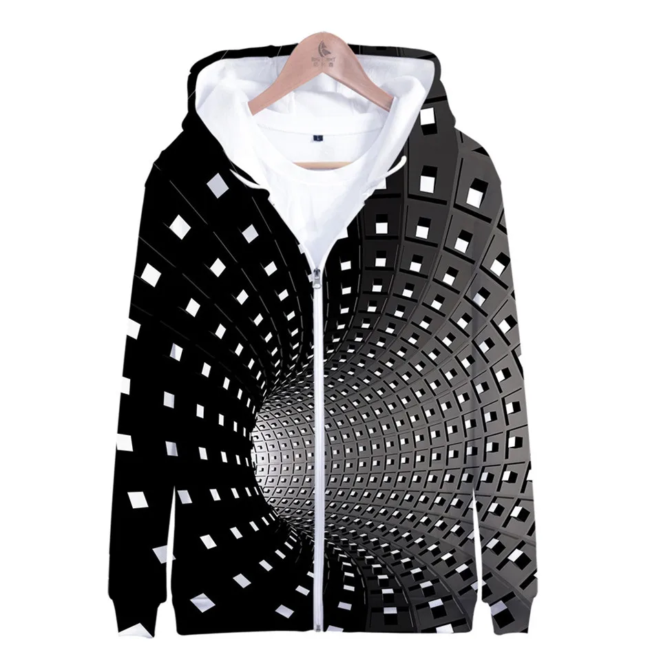 Colorful Spiral Dizzy Pattern Hoodie Men Women Optical Illusion Hoodies Sweatshirt Harajuku Tie Dye Jacket Coat Clothes