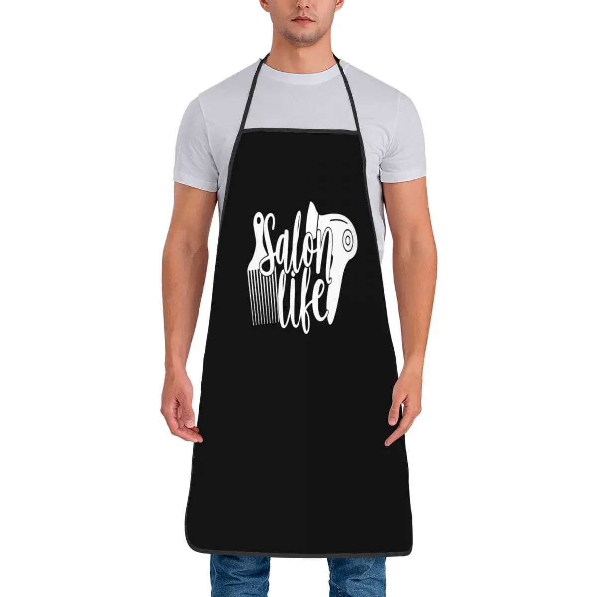 Custom Bib Life Classic Apron Adult Chef Cooking Kitchen Barber Hairdresser Fashion Trend Hairstyle Tablier Cuisine Painting