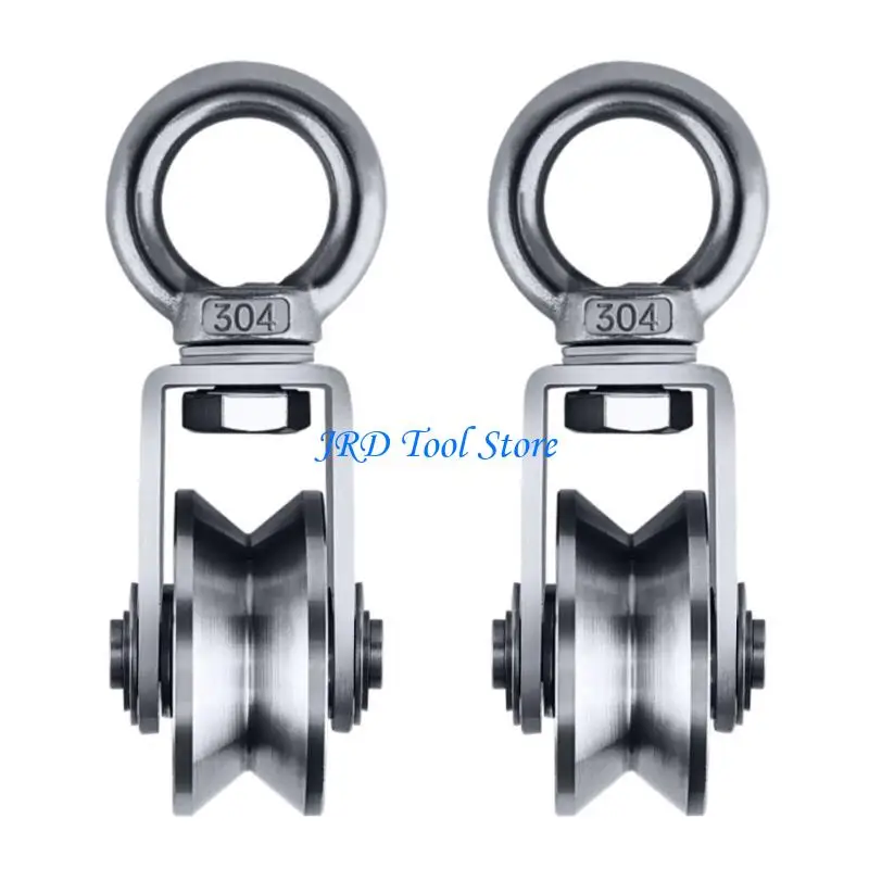 A2UD 2PCS Xoay Pulley 304 Vòng bi thép Bánh xe có khả năng tải trọng 250kg