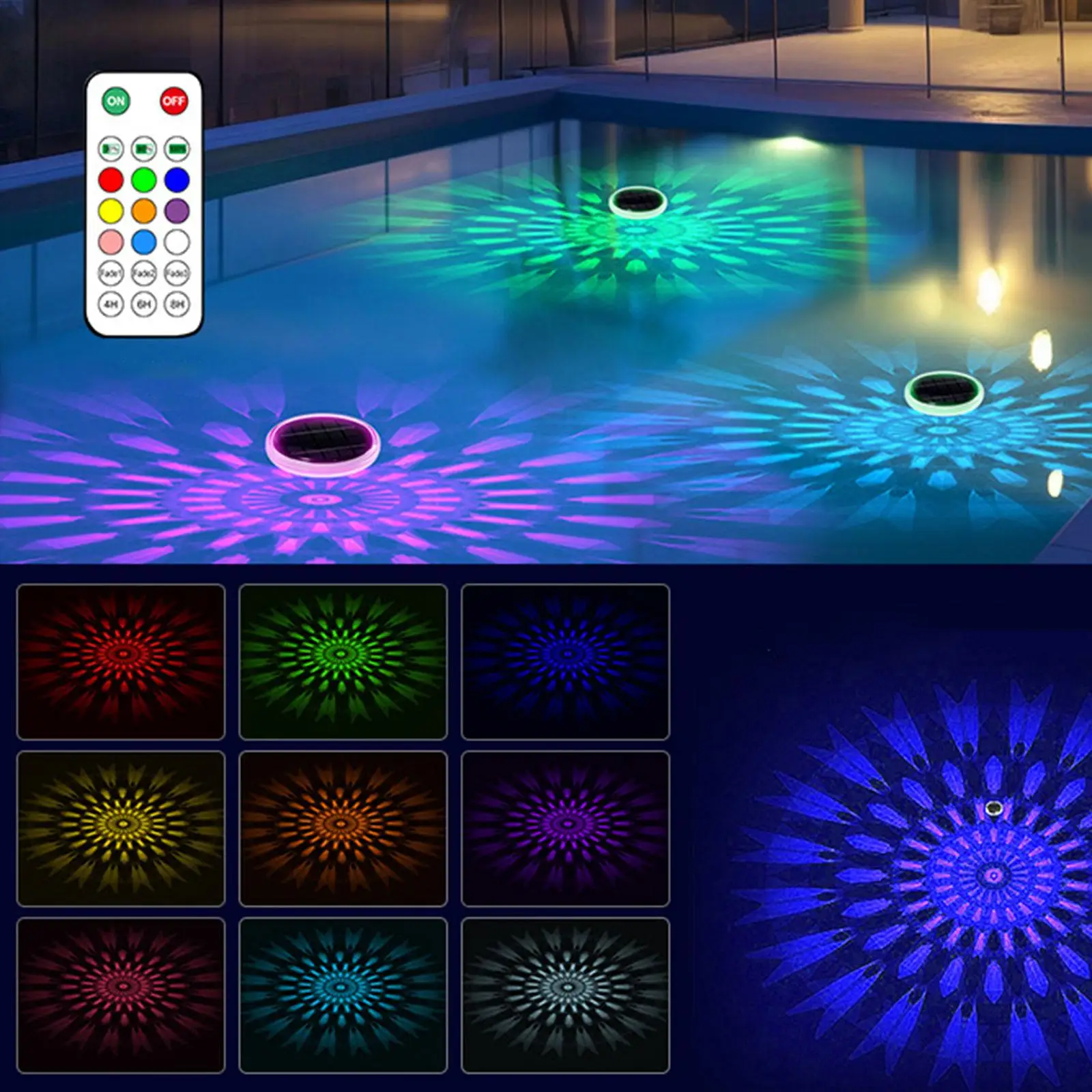 

Solar Floating Pool Light Lamp Colorful Lighting Color Changing LED Floating Solar Pond Light for Beach Yard Decorative Lawn