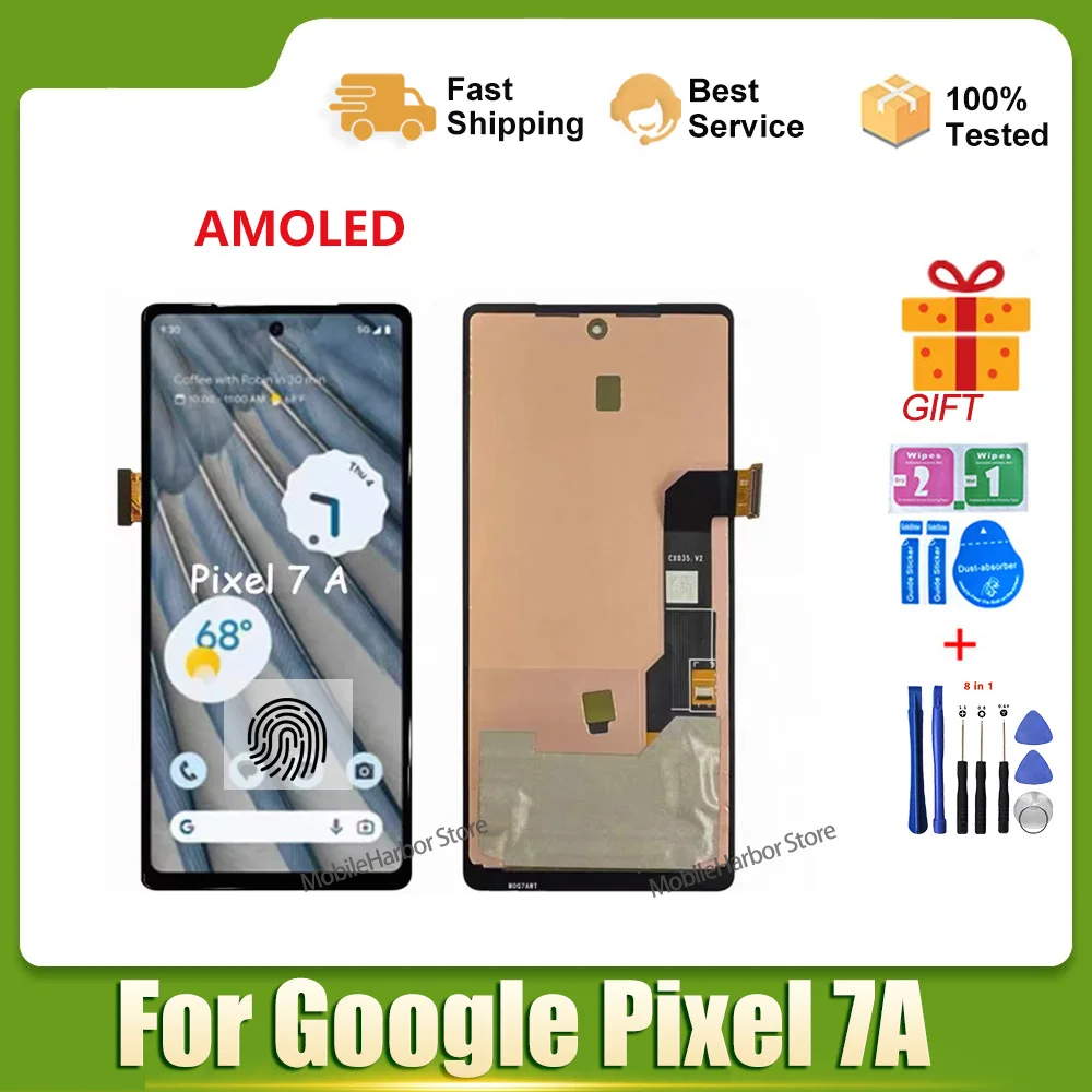 AMOLED For Google Pixel 7A GWKK3 GHL1X G0DZQ LCD Display Touch Screen Digitizer Assembly for Google Pixel 7A Lcd Replacement