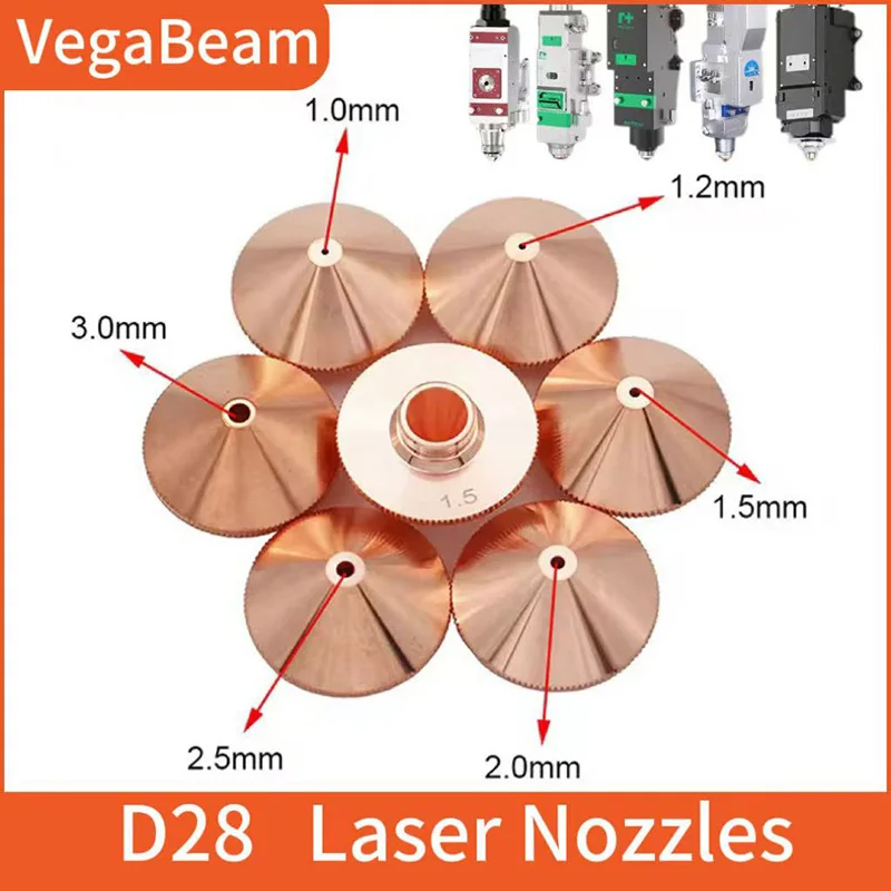 Fiber Laser cutting Nozzle D28 M11 bodor laser nozzle for Precitec Raytools WSX HANS cutting machine Head parts Dia.28mm nozzle