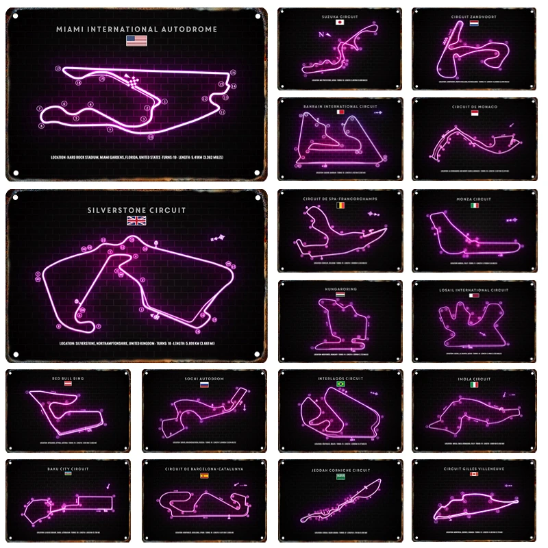 Классический-трек-f1-Ретро-Металлическая-вывеска-Оловянная-картина-Неоновая-формула-Плакат-для-гонок-на-автомобиле-Табличка-Гараж-Авто-Клуб-Настенный-художественный-декор-Фреска-gi