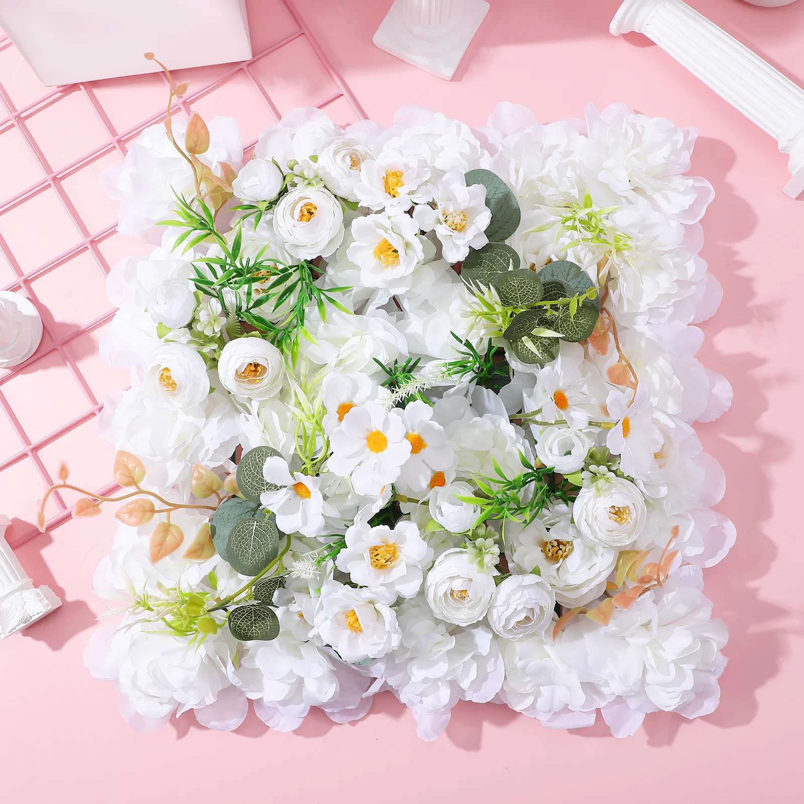 

6 Pcs Artificial Flower Wall Decor WeddingBackdrop FauxFloral Arrangements SpringDecor Home Event Party Use NonFading