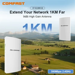 1KM WIFI Reichweite Wireless Outdoor CPE Router Extender 2,4G 300Mbps WiFi Bridge Access Point AP Antenne WI-FI Repeater CF-E130N
