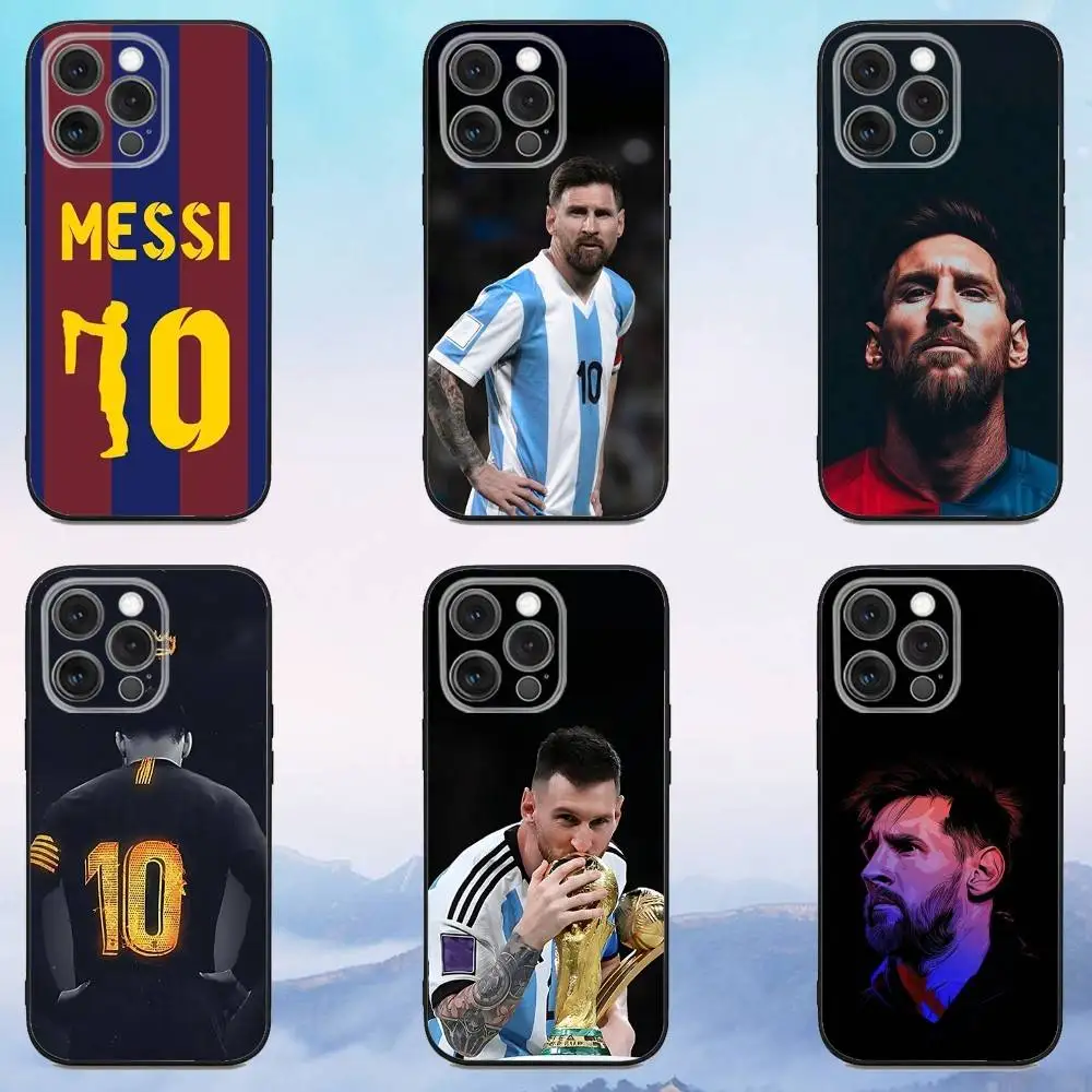 

Phone Case For iPhone 16e,16,15,14,13,12,11,Pro,X,XS,Max,XR,Plus,Mini No. 10 M-Messi F-Football Soft Black Cover