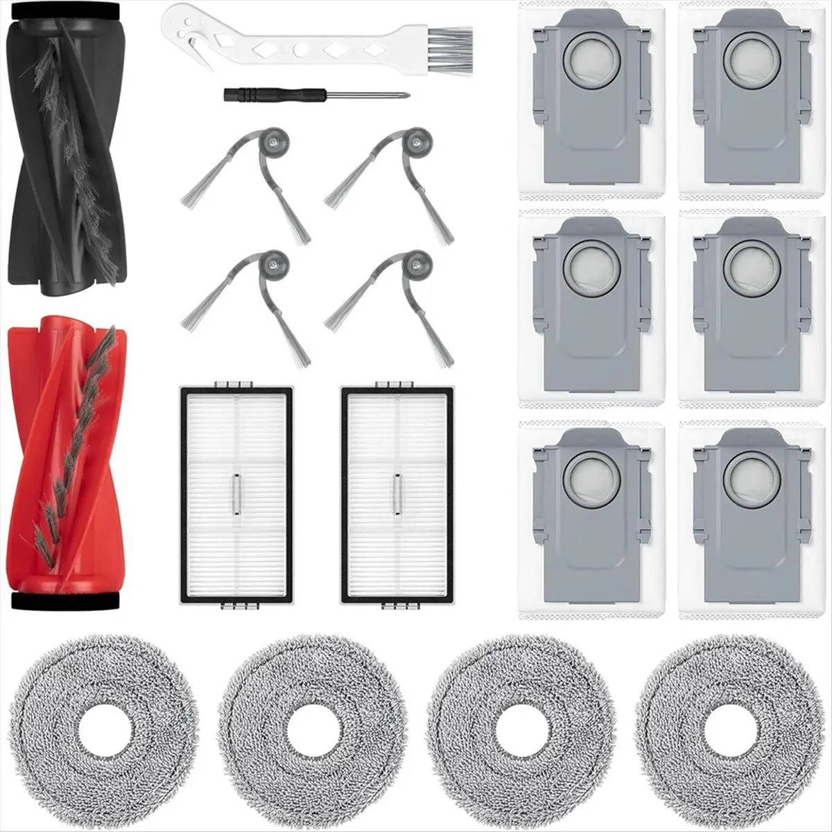 

Запасные части для робота-пылесоса Saros 10R: основная и боковые щетки, HEPA-фильтр, насадки для влажной уборки, мешки для сбора пыли 【A70Z Fafa】