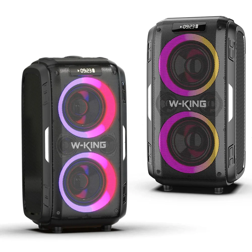 W-KING T9 Pro portable TWS stereo wireless altavoz Bluetooth speaker with RGB lights, for party, support guitar input