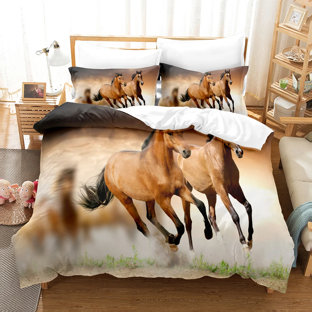 3D The Horse Bedding Sets Duvet Cover Set With Pillowcase Twin Full Queen King Bedclothes Bed Linen